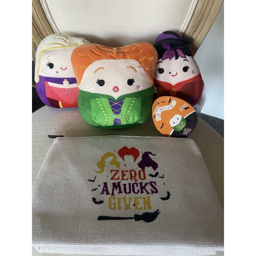 Disney Hocus Pocus Squishmallows Halloween Bundle Sarah Winifred Mary 7" Plush